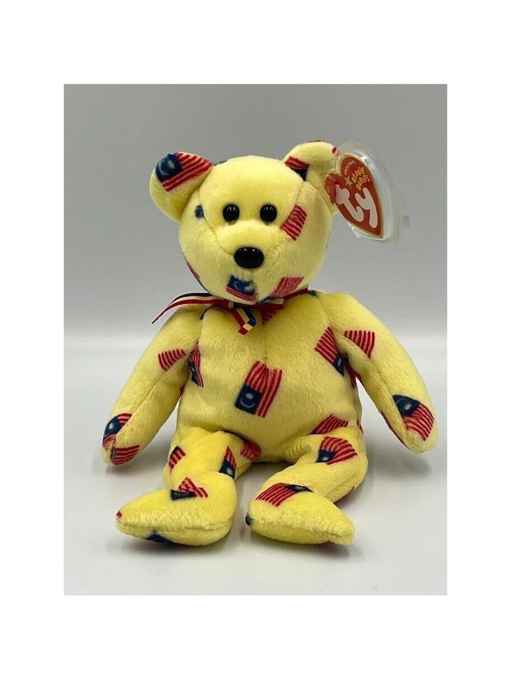Ty Beanie Babies Vintage 2005 Negaraku Malaysia Flag Bear Tag Protector